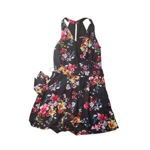 Express Dark Floral Belted Romper